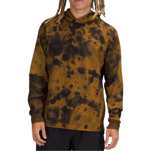 lululemon athletica Other - Lululemon Textured Tech Hoodie XL Space Diamond Dye Gold Pullover M3CH0S